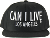 CAN I LIVE Los Angeles Snapback White Letter Adjustable