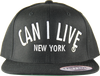 CAN I LIVE New York Curved Logo Snapback White Letter Adjustable
