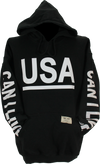 CAN I LIVE USA Black Hoodie White print