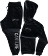 CAN I LIVE Chest Logo Black Sweat Suit