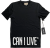 CAN I LIVE Large , Bottom Print Tee Shirt