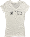 CAN I LIVE FEMALE V NECK TEE SHIRT NEW YORK ON BACK TEE